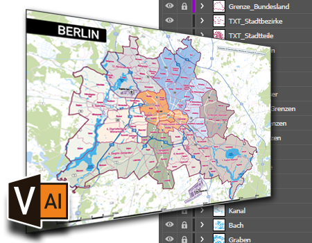 Vektorkarten für Illustrator, Landkarten für Illustrator, Postleitzahlenkarten, Stadtkarten ...