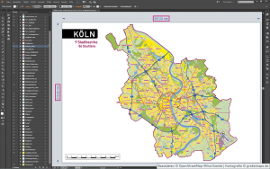 Köln Stadtplan Vektor Stadtbezirke Stadtteile Topographie