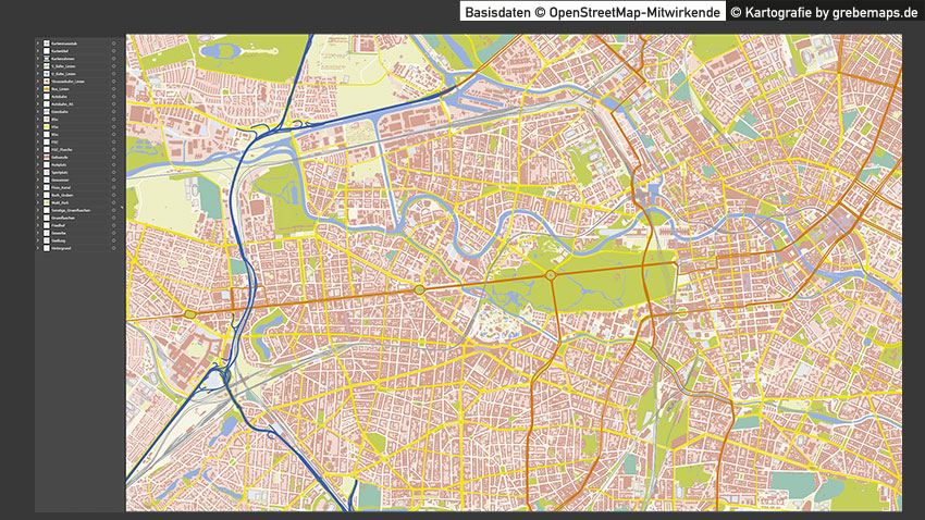Karte Berlin, Stadtplan Berlin-Zentrum, Basiskarte Berlin-Zentrum, Vektorkarte Berlin-Zentrum, Karte Berlin-Zentrum Vektor, Berlin-Zentrum Stadtplan Vektor mit Gebäuden Basiskarte