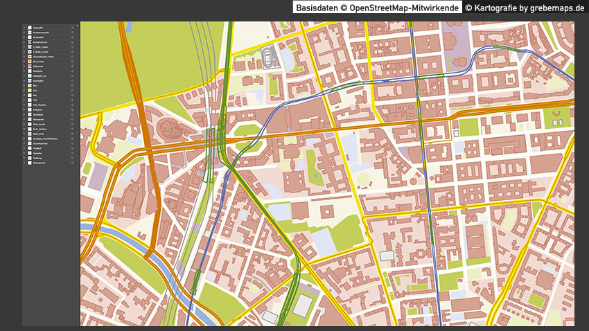 Karte Berlin, Stadtplan Berlin-Zentrum, Basiskarte Berlin-Zentrum, Vektorkarte Berlin-Zentrum, Karte Berlin-Zentrum Vektor, Berlin-Zentrum Stadtplan Vektor mit Gebäuden Basiskarte