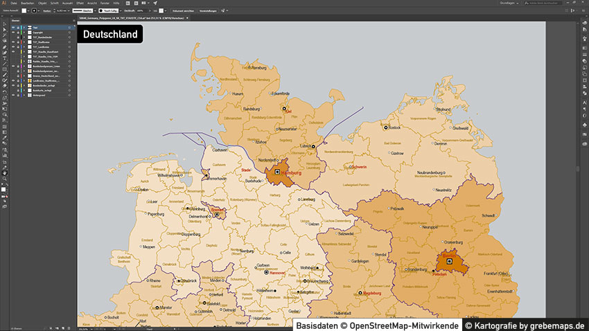 Deutschland Landkreise Stadtkreise Vektorkarte, Karte Deutschland Landkreise, Vektor Karte Deutschland, Karte Landkreise Deutschland