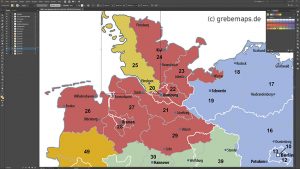 Deutschland Postleitzahlenkarte PLZ-2 Vektor 2-stellig