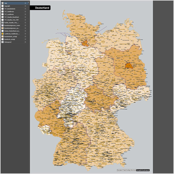 Deutschland Landkreise Stadtkreise Bundesländer Vektorkarte, Karte Deutschland Landkreise, Karte Vektor Deutschland Landkreise Bundesländer