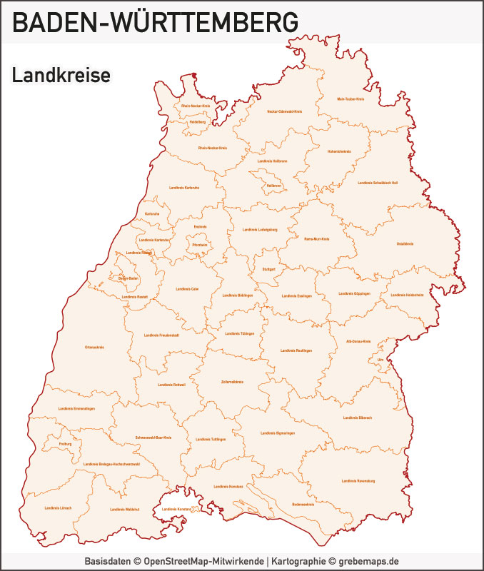 Landkreiskarte Baden Württemberg