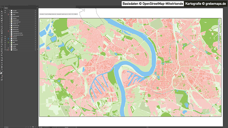 Düsseldorf-Mitte Übersichtskarte Vektorkarte, Karte Düsseldorf Übersicht, Vektorkarte Düsseldorf Übersicht, Düsseldorf Karte Vektor Übersicht