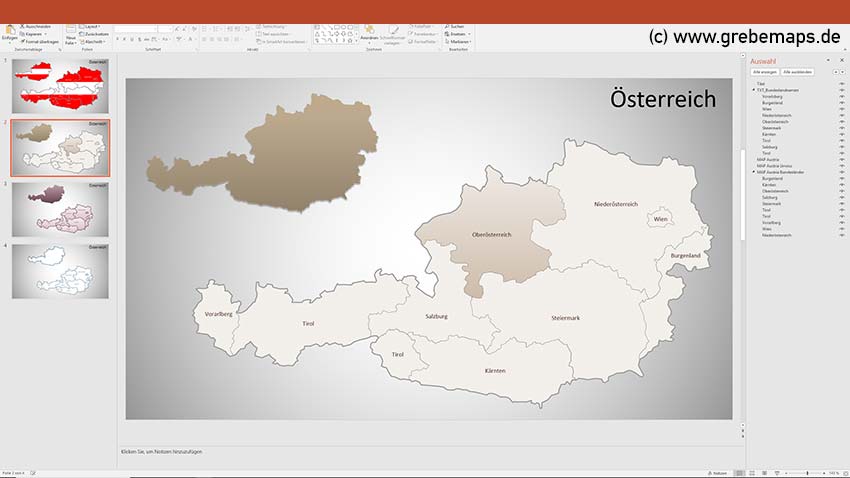 Austria Österreich PowerPoint-Karte Bundesländer, Karte Österreich, Austria, Bundesländer Österreich, PowerPoint-Karte Österreich Bundesländer, Austria Bundesländer