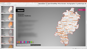 Hessen PowerPoint-Karte Landkreise Gemeinden, Karte Hessen Gemeinden, Gemeinde-Karte Hessen für PowerPoint