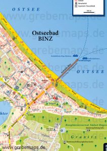 Binz Ostseebad auf Rügen Ortsplan, Karte Binz, Karte Ortsplan Binz, Ostseebad Binz Karte, Plan Binz, Stadtplan Binz