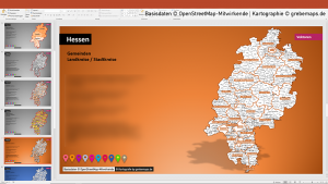 Hessen PowerPoint-Karte Landkreise Gemeinden, Karte Hessen Gemeinden, Gemeinde-Karte Hessen für PowerPoint