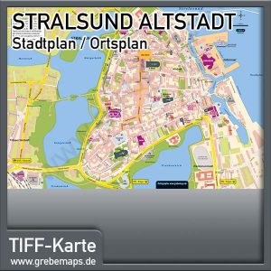 Stadtplan Stralsund-Altstadt für Print - Drucksachen - Flyer