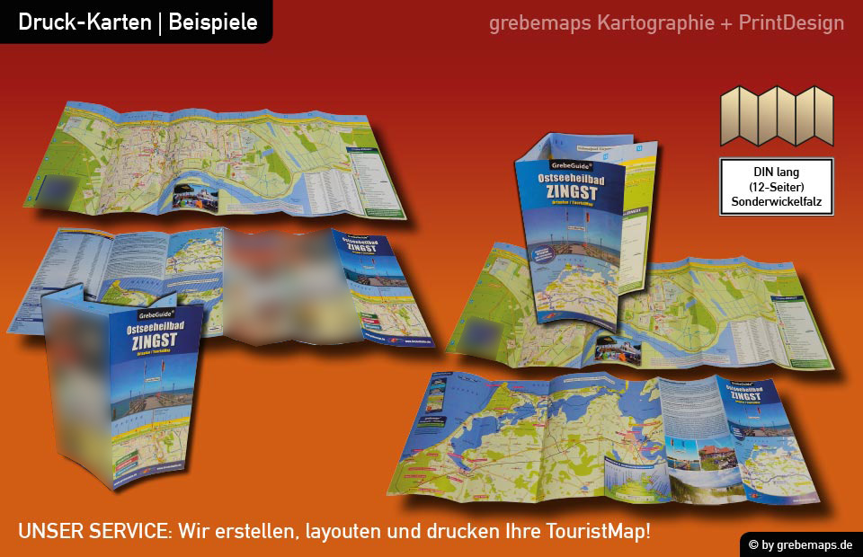 Ortsplan Zingst Ostseeheilbad, Karte Zingst, touristische Karte Zingst