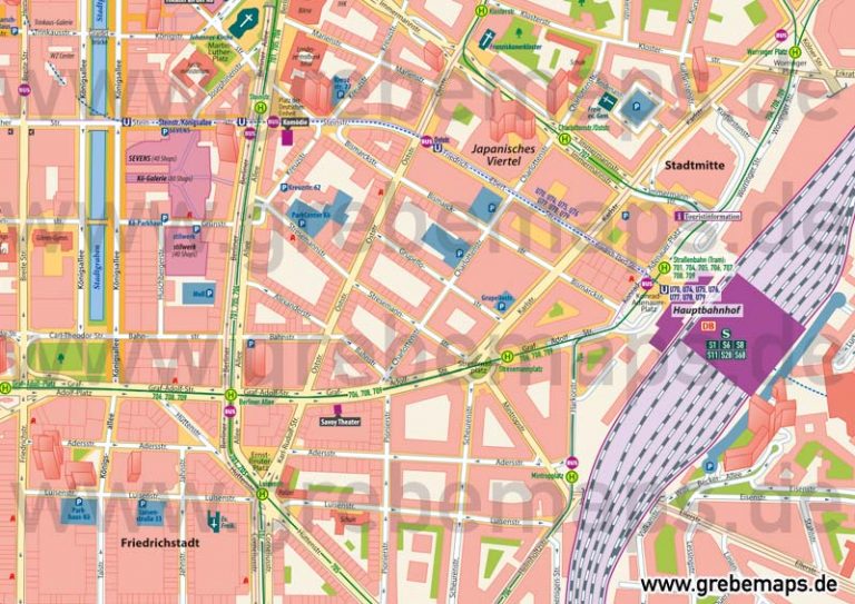 Stadtplan Düsseldorf-City Innenstadt Stadtmitte Für Print, Drucksachen ...