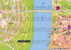 Stadtplan Düsseldorf-City Innenstadt Stadtmitte Für Print, Drucksachen ...