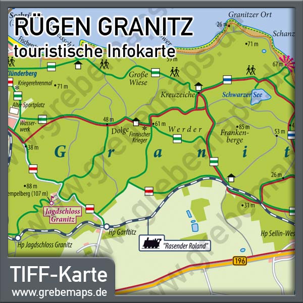 Karte Rügen Granitz, touristische Karte Granitz, Wanderkarte Granitz, Infokarte Granitz