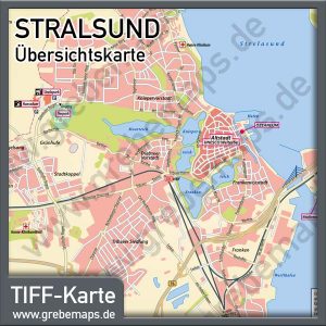 Karte Stralsund Übersicht Übersichtskarte für Print