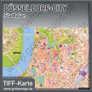 Stadtplan Düsseldorf-City Innenstadt Stadtmitte Für Print, Drucksachen ...