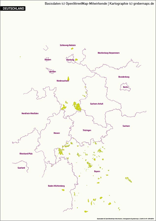 Karte Deutschland Gemeinden, Vektorkarte Deutschland Gemeinden, Karte Vektor Deutschland Gemeinden