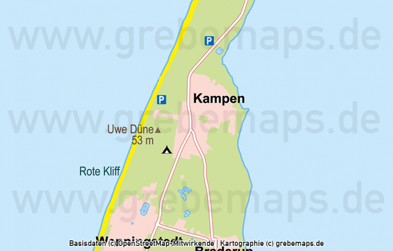 Sylt Vektorkarte Basiskarte Grebemaps Kartographie