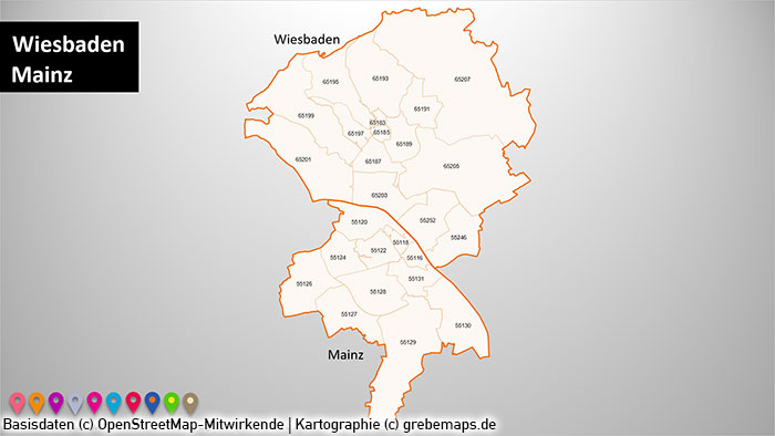 Rhein-Main-Gebiet Postleitzahlen PLZ-5 PowerPoint-Karte (PLZ 5-stellig), PLZ-Karte Metropolregion Frankfurt Rhein-Main, Postleitzahlenkarte Frankfurt Region, Karte Postleitzahlen Frankfurt Region, Rhein-Main-Region, Rhein-Main-Gebiet