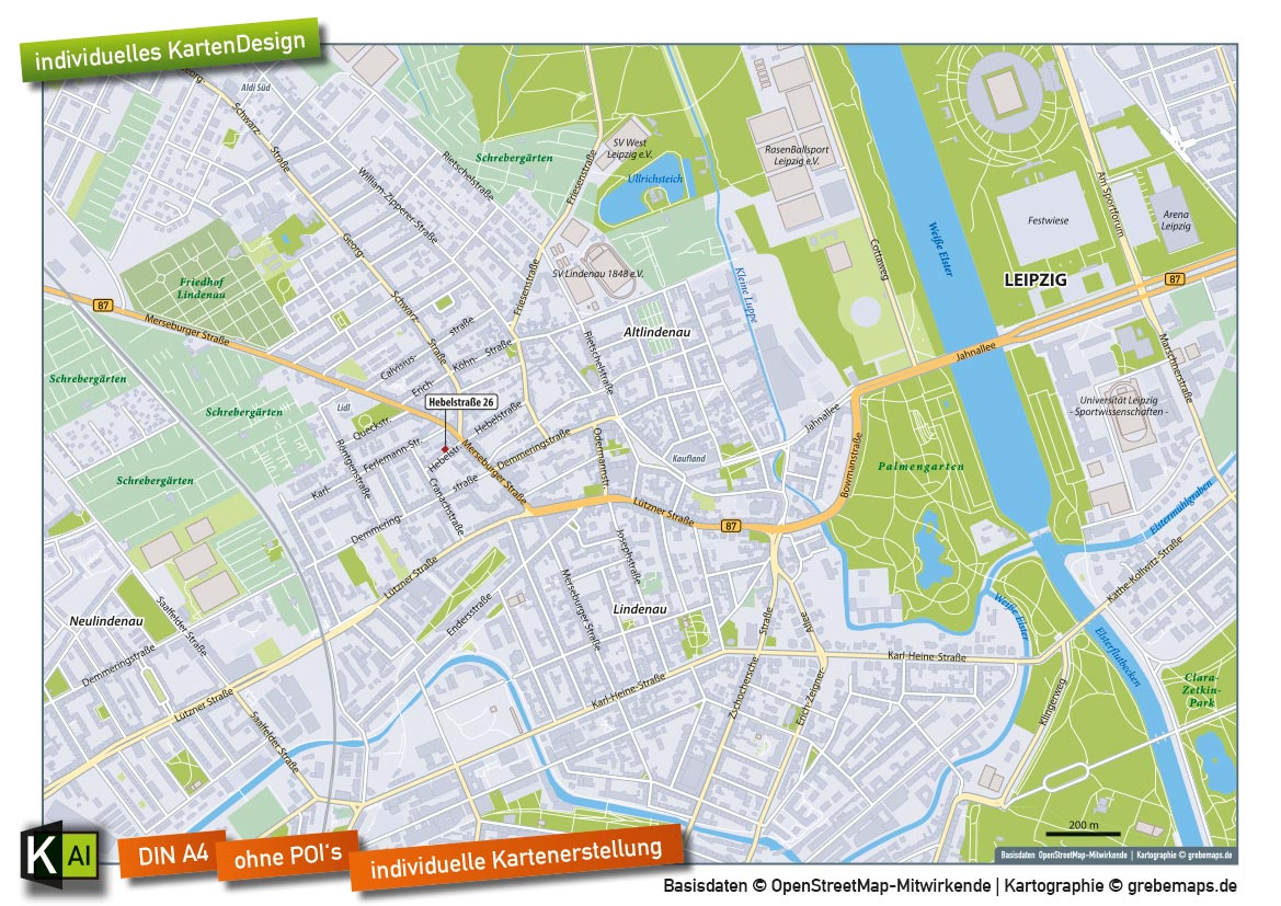 Standortkarte für Immobilie Expose (DIN A4) - individuelle Erstellung, Karte für Immobilie erstellen, Karte für Exposé erstellen, Standortkarte erstellen, Lageplan erstellen