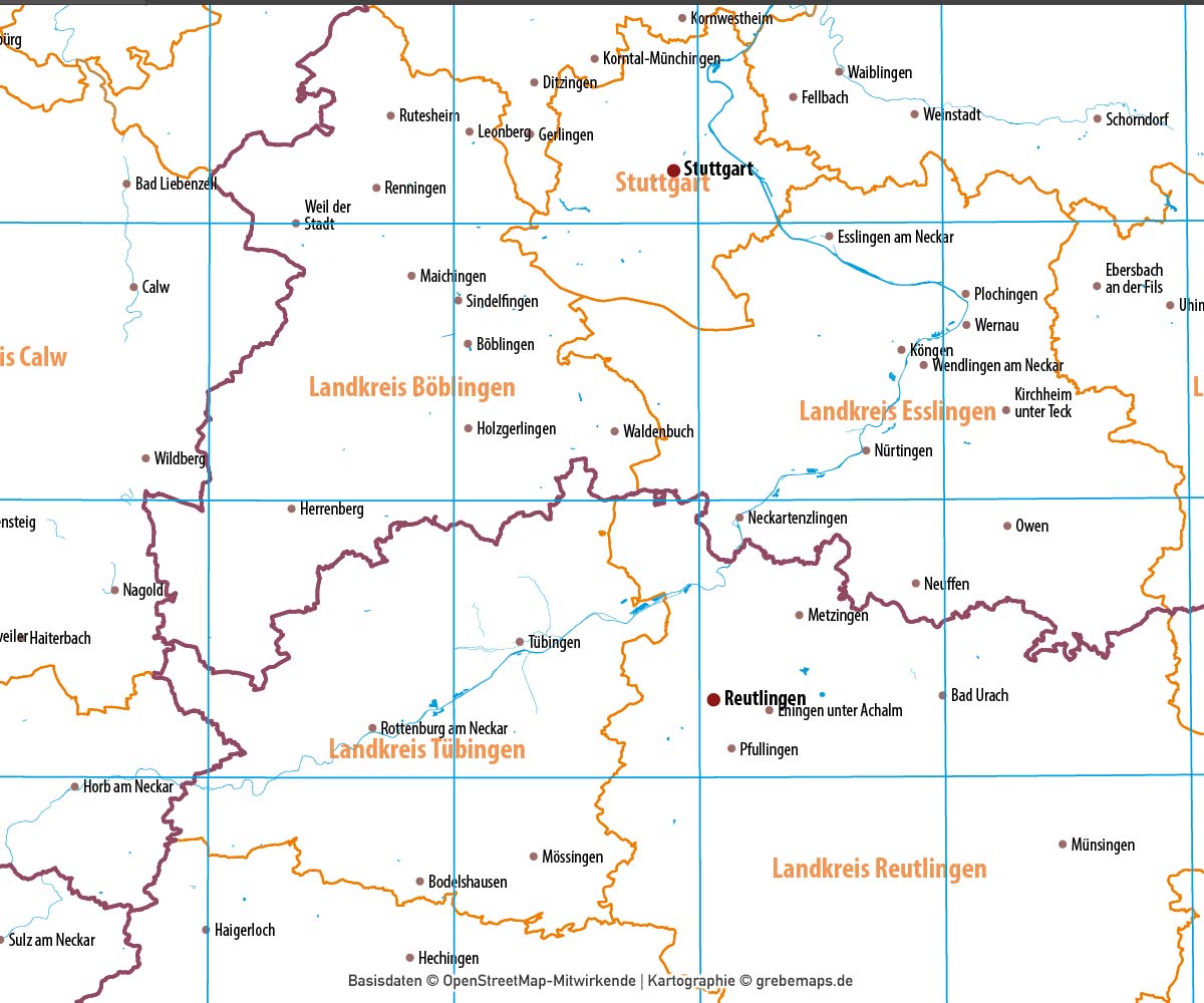 Baden-Württemberg Vektorkarte Regierungsbezirke Landkreise, Karte Baden-Württemberg Landkreise, Karte Baden-Württemberg Regierungsbezirke, Vektorkarte Baden-Württemberg Landkreise, Landkarte Baden-Württemberg Landkreise, AI, download, editierbar