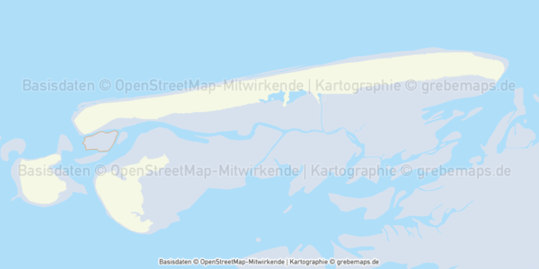 Juist Inselkarte mit Gebäuden Vektorkarte - grebemaps® Kartographie