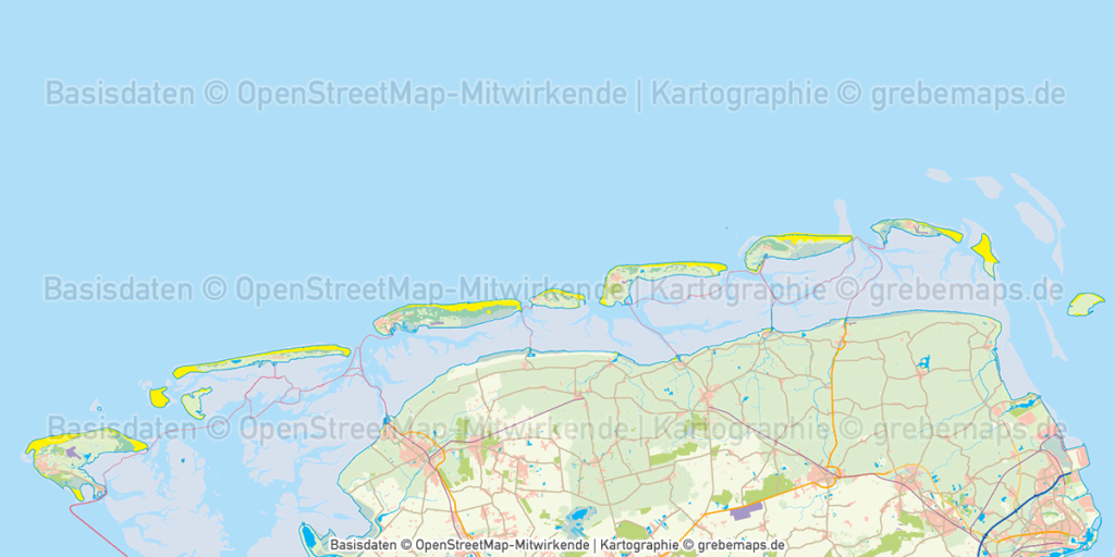 Eine Der Ostfriesischen Inseln 8 Buchstaben Kreuzworträtsel Ostfriesische Inseln Übersichtskarte Vektorkarte - grebemaps® Kartographie