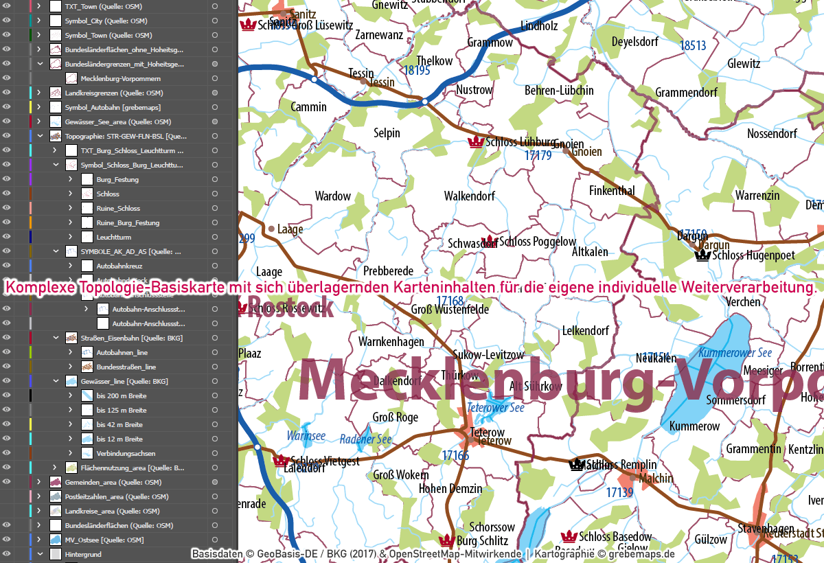 Mecklenburg-Vorpommern Vektorkarte Landkreise Gemeinden Postleitzahlen PLZ-5, vector map Mecklenburg-Vorpommern, Vektorkarte Mecklenburg-Vorpommern, Landkarte Mecklenburg-Vorpommern, Karte Postleitzahlen Mecklenburg-Vorpommern, PLZ-Karte Mecklenburg-Vorpommern, Meck-Pom, MeckPom, MV, AI, editierbar, download, Basiskarte