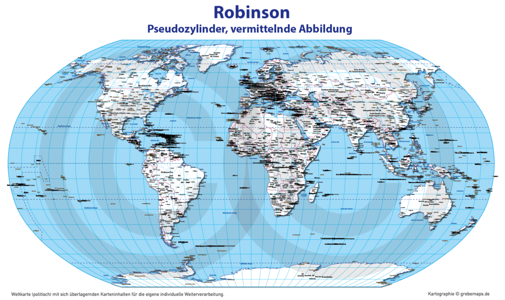 Weltkarte politisch Vektorkarte für Illustrator ebenen-separiert