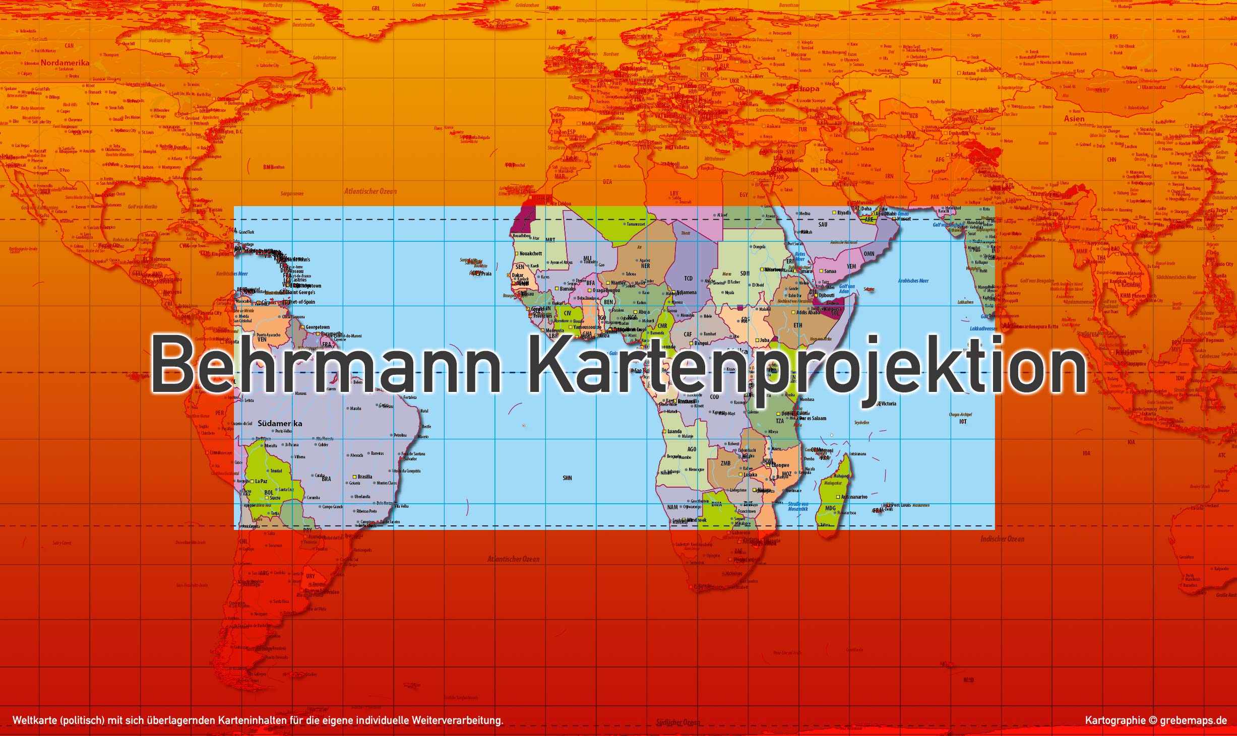Weltkarte politisch - Behrmann Kartenprojektion - ebenen-separierte editierbare Vektorkarte für Illustrator zum Download, Weltkarte Vektor Download Illustrator, Weltkarte Länder bearbeitbar, Weltkarte Illustrator download, vector map